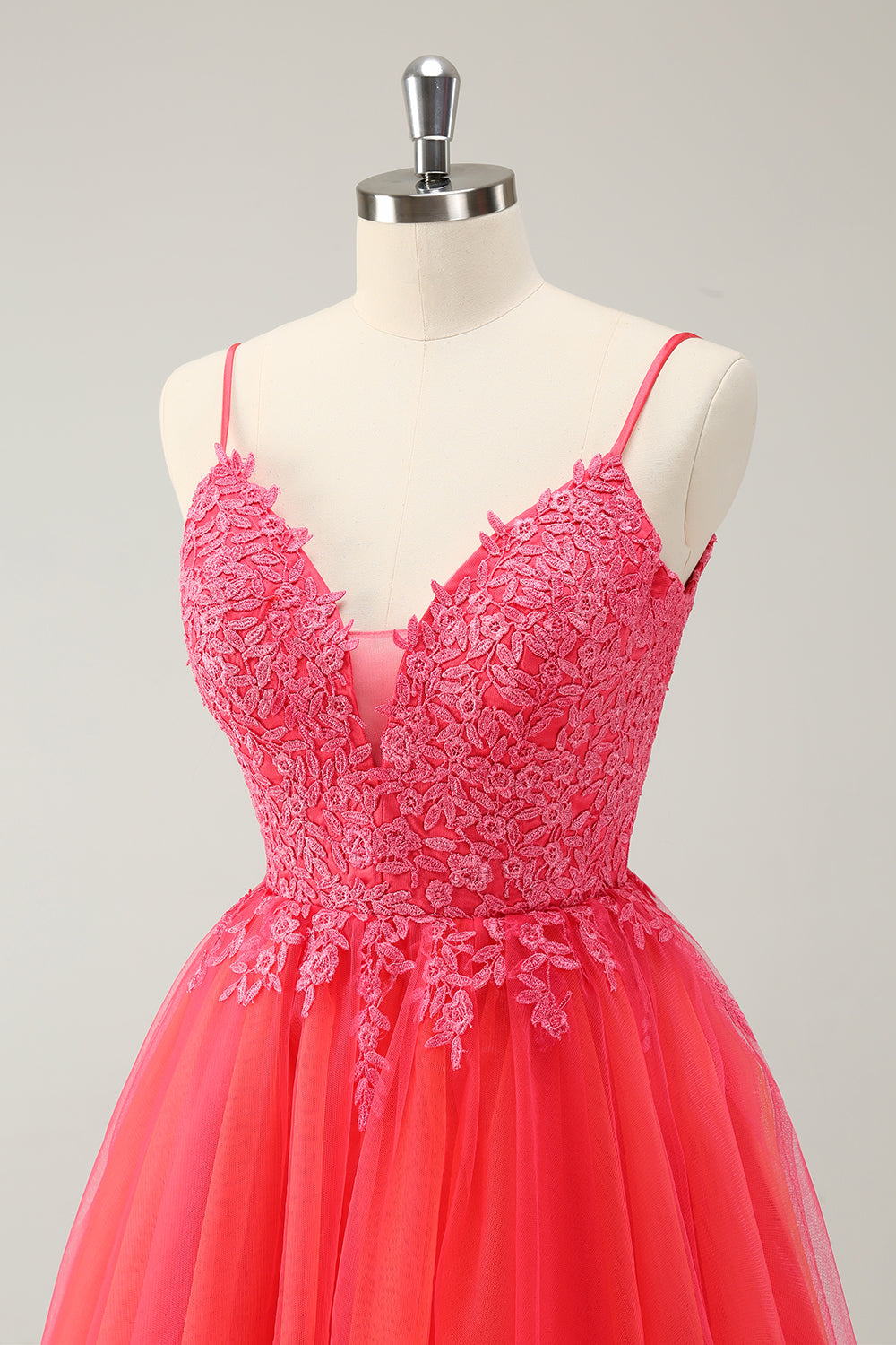 HOT PINK A-LINE HOME DRESS WITH APPLIQUES