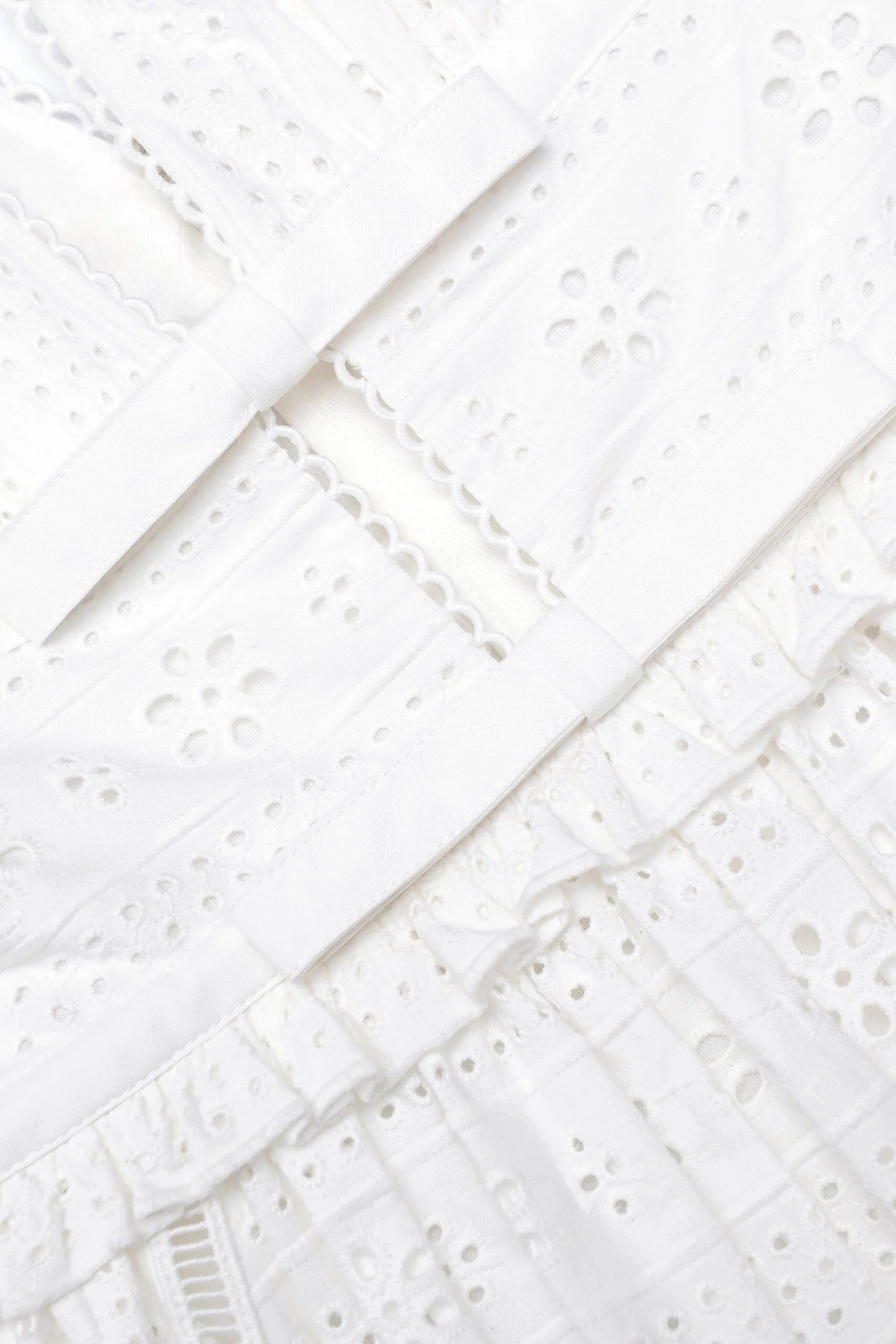 WHITE BRODERIE MIDI DRESS FOR SUMMER