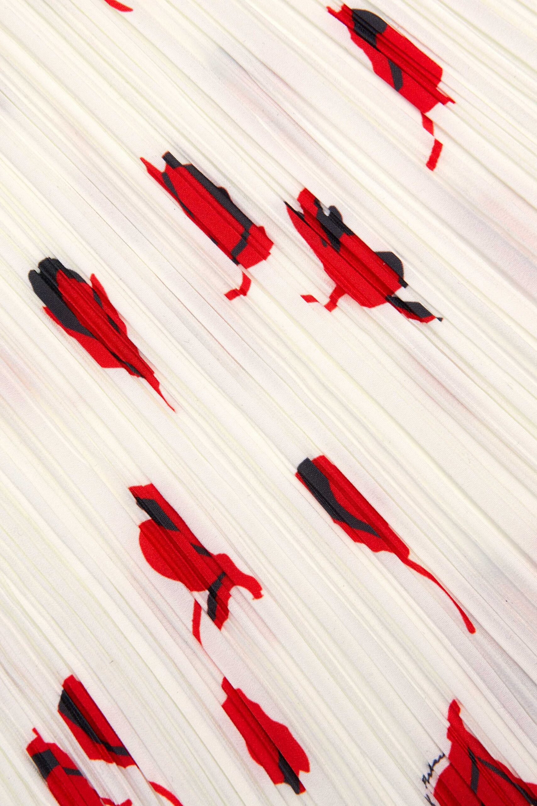 WHITE FLORAL PLISSE MIDI SKIRT FOR WEDDING GUEST