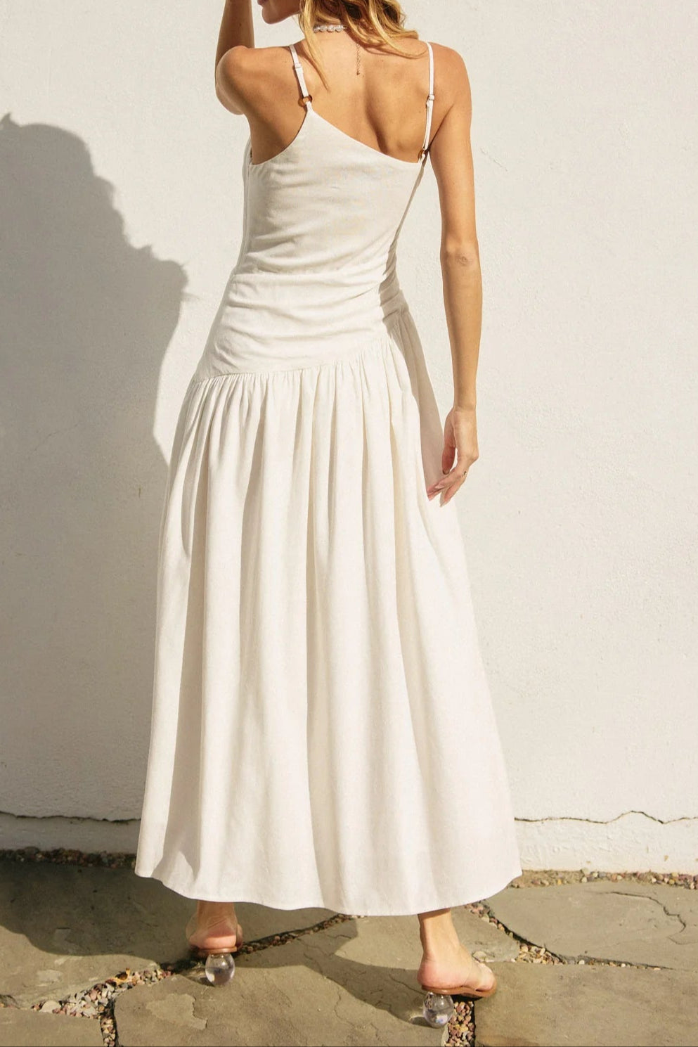 WHITE ONE SHOULDER MAXI DRESS FOR PARTIES