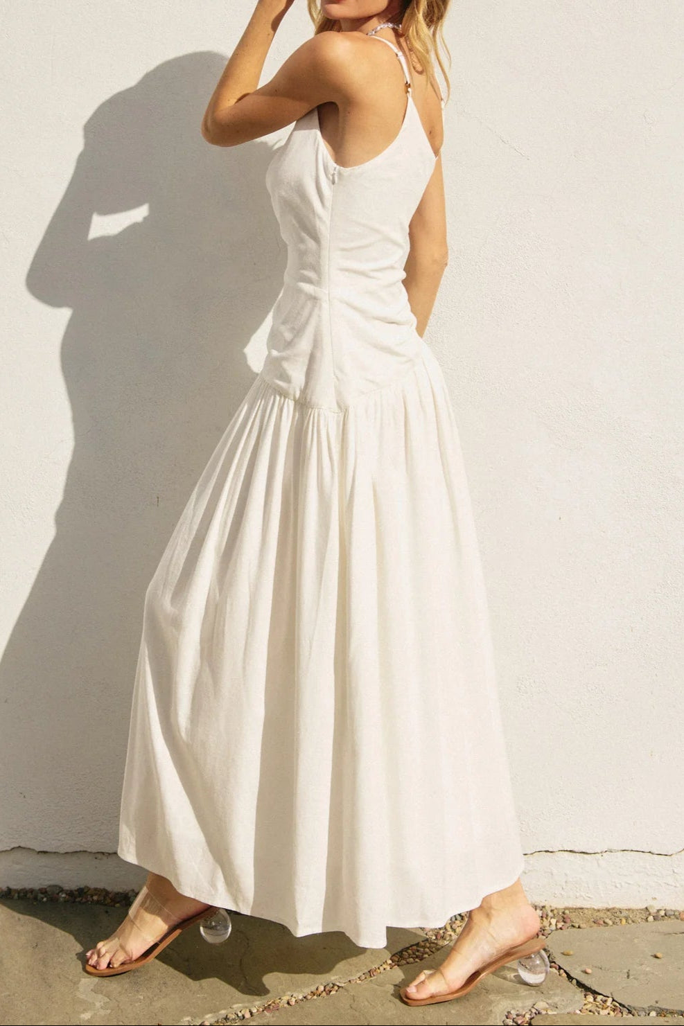 WHITE ONE SHOULDER MAXI DRESS FOR PARTIES