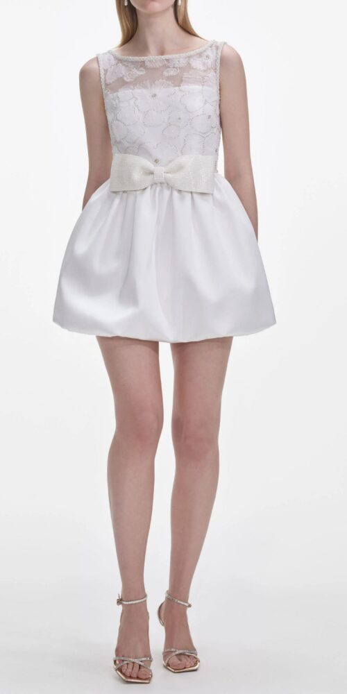 White Tulle Mini Dress - short wedding dress - modern elopement dress - short formal dress for bride