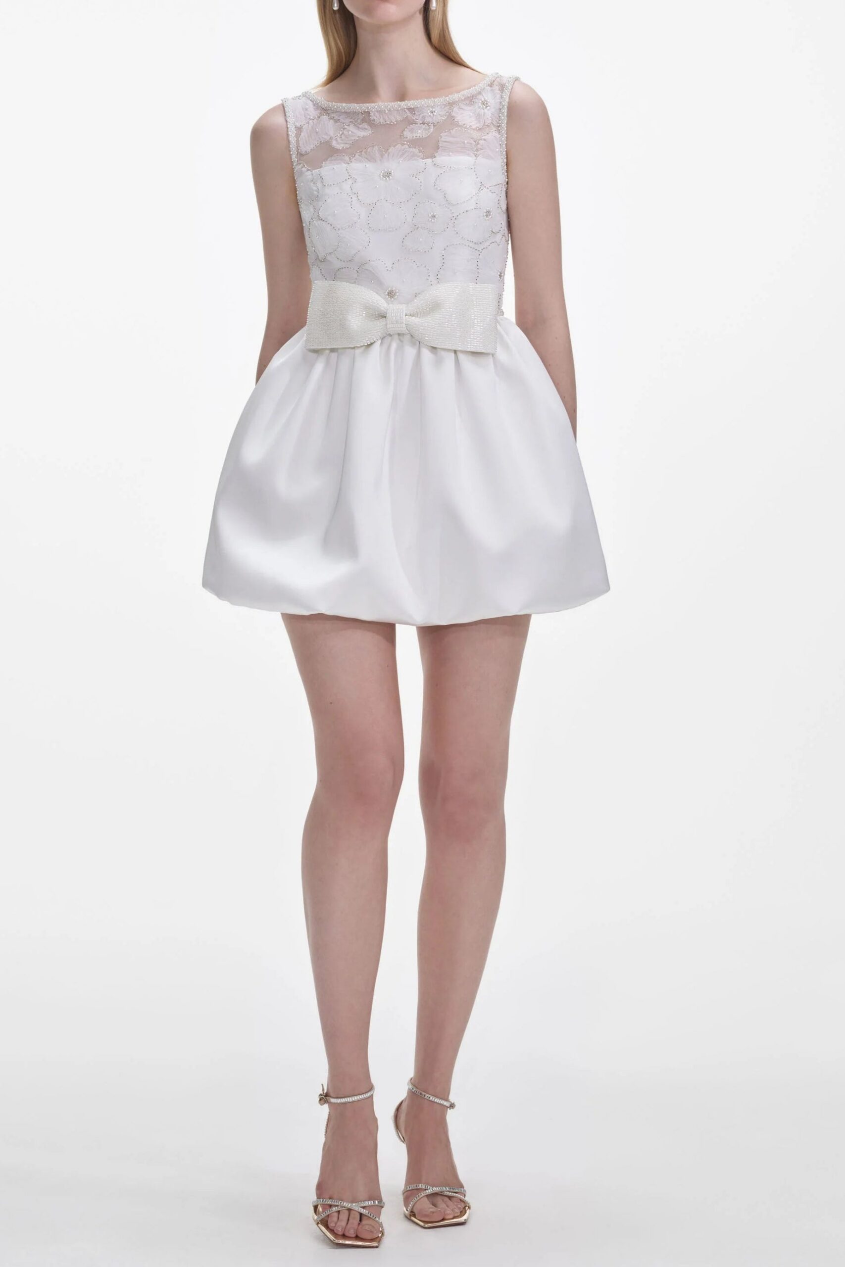WHITE TULLE MINI DRESS FOR PARTY