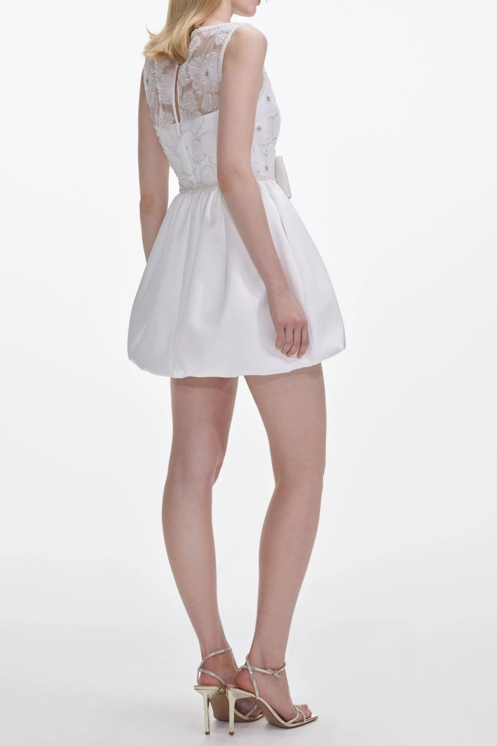 WHITE TULLE MINI DRESS FOR PARTY