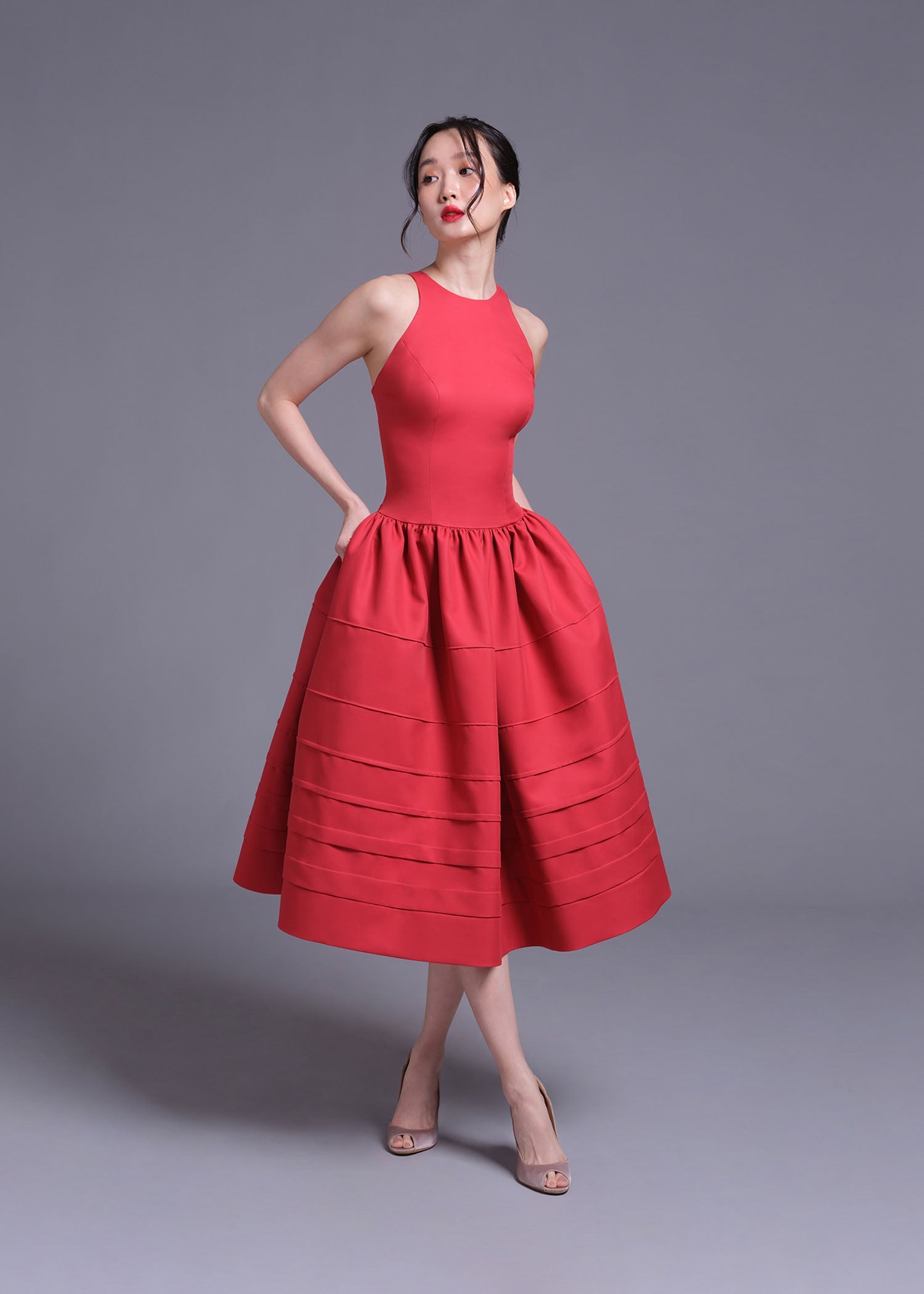 BERRY BELL MINI DRESS RED PARTY