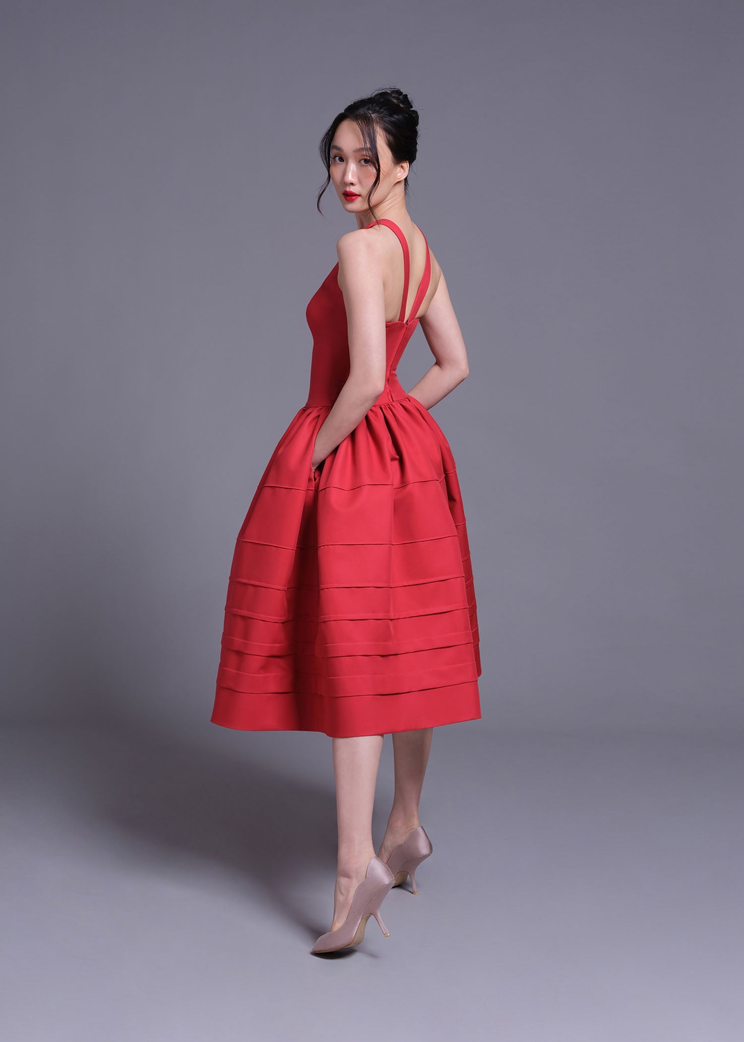BERRY BELL MINI DRESS RED PARTY