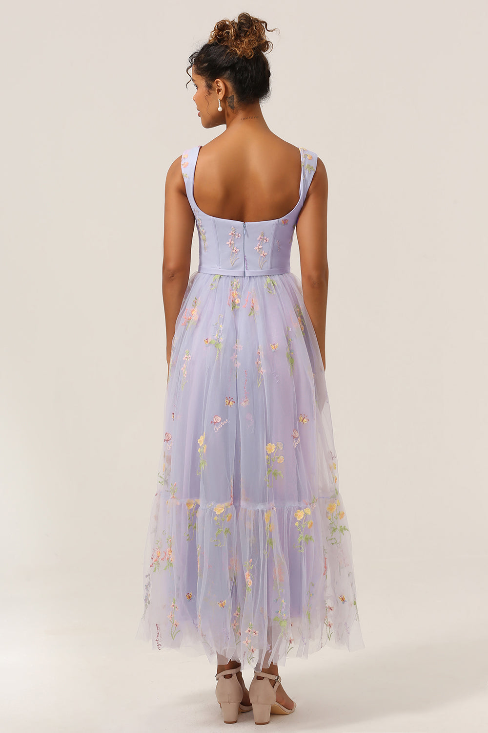 LIGHT PURPLE EMBROIDERED A-LINE SWEETHEART PROM DRESS