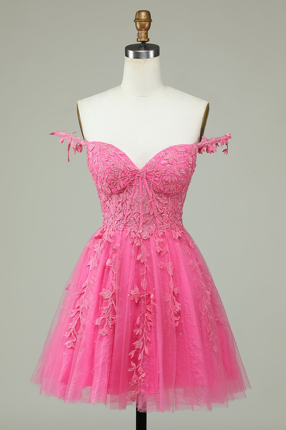 UNIQUE A-LINE MINT HOMECOMING DRESS WITH APPLIQUES