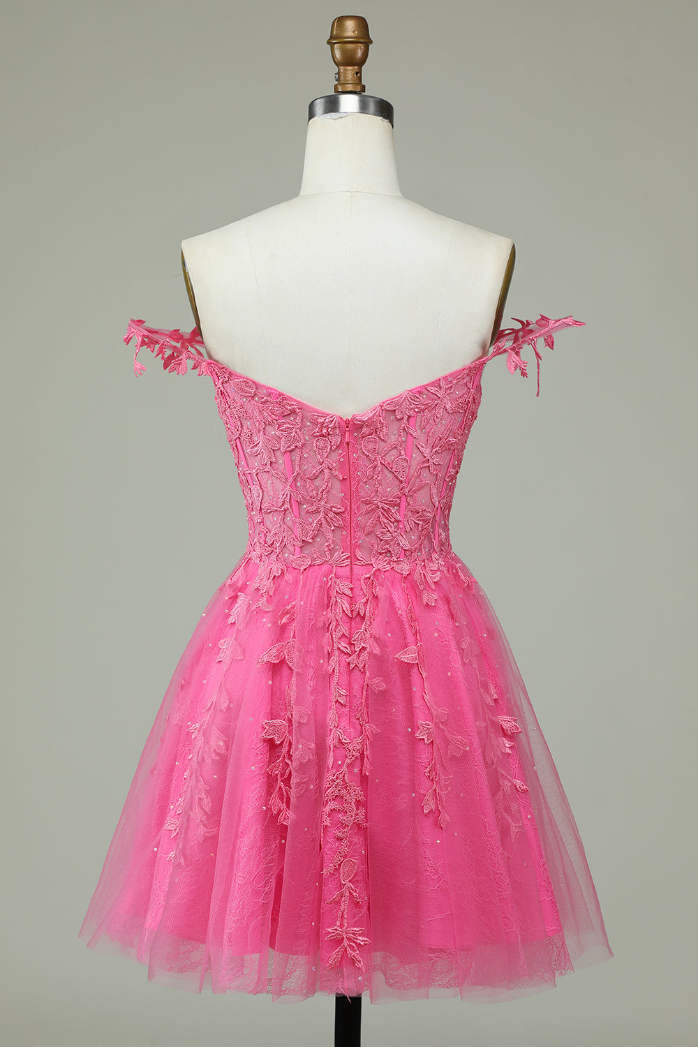 A-LINE SPAGHETTI STRAP MINT HOMECOMING DRESS WITH APPLIQUES