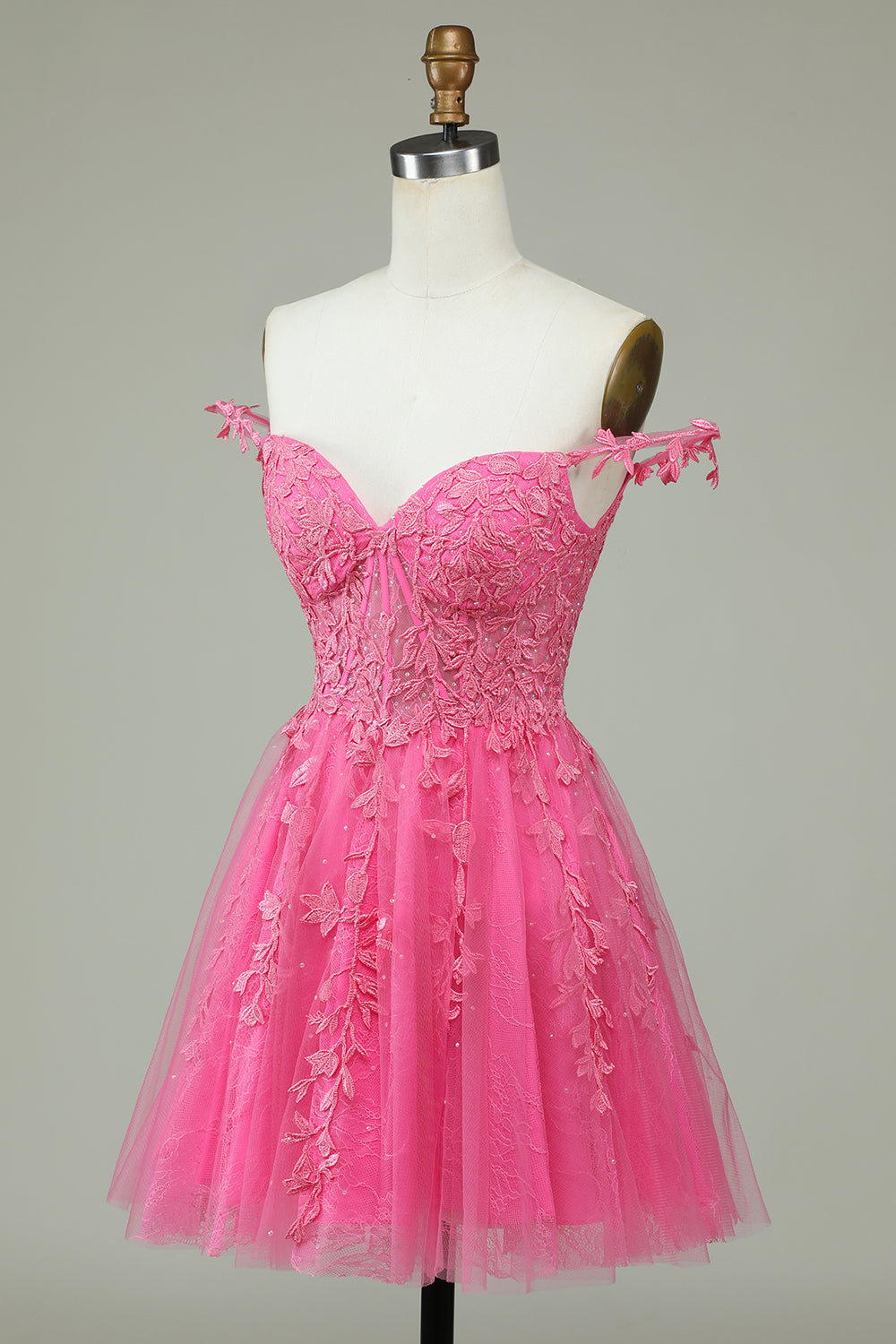 A-LINE SPAGHETTI STRAP MINT HOMECOMING DRESS WITH APPLIQUES