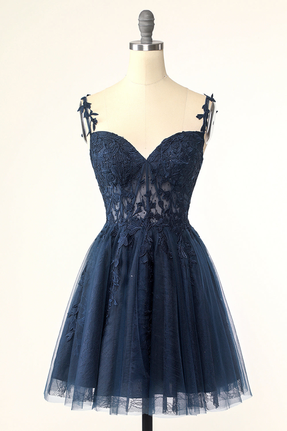 A-LINE SPAGHETTI STRAP PINK SHORT HOMECOMING DRESS WITH APPLIQUES