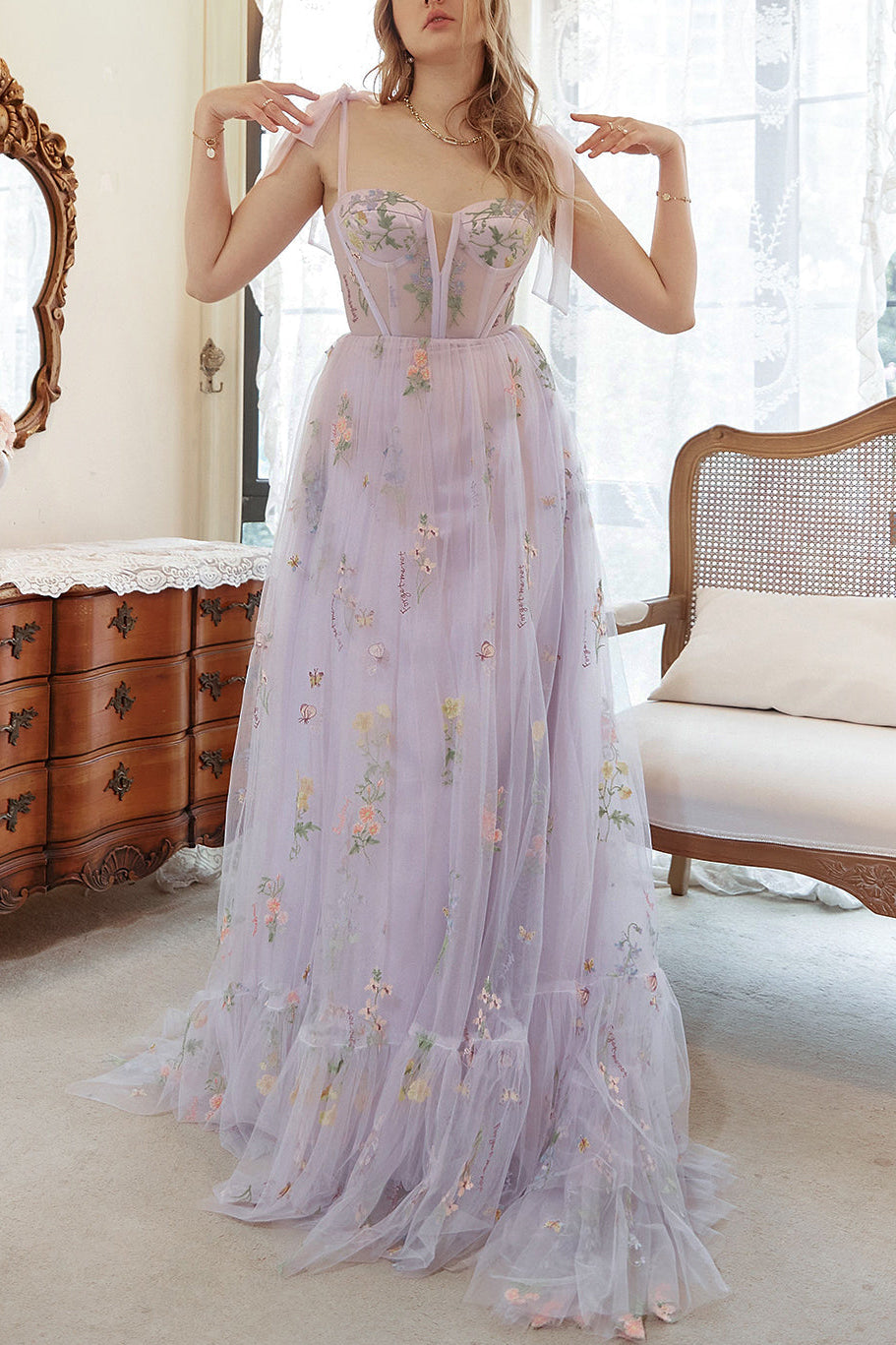 YYZL423_20Lavender_1-first_3648_5472 PLUS SIZE LAVENDER EMBROIDERED A-LINE CORSET PROM DRESS