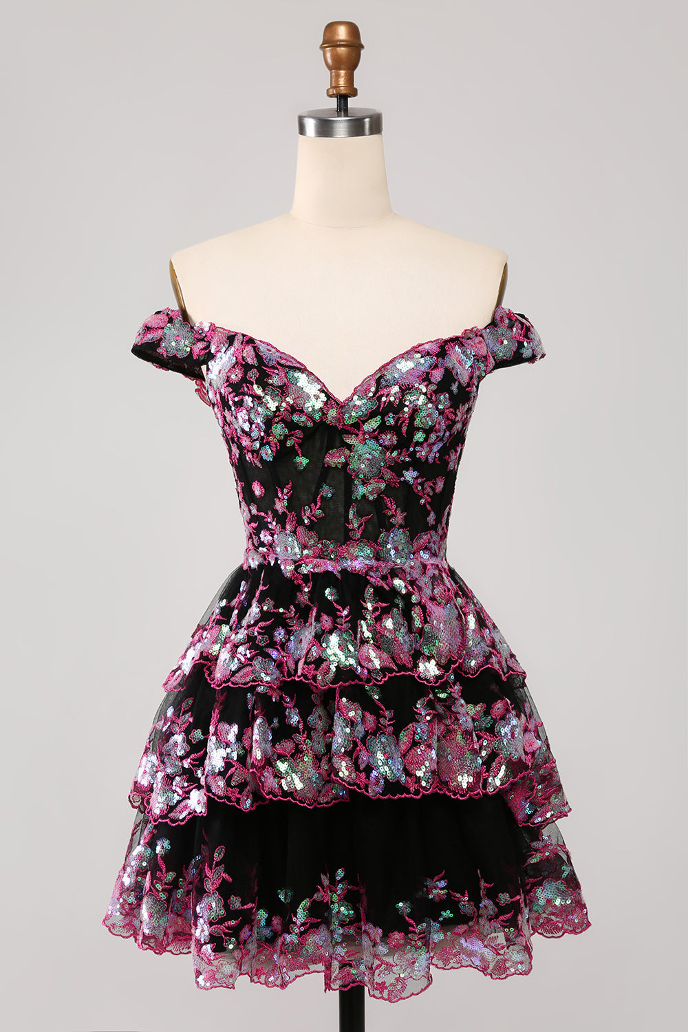 SHIMMERY GOLD CORSET LACE A-LINE HOMECOMING DRESS