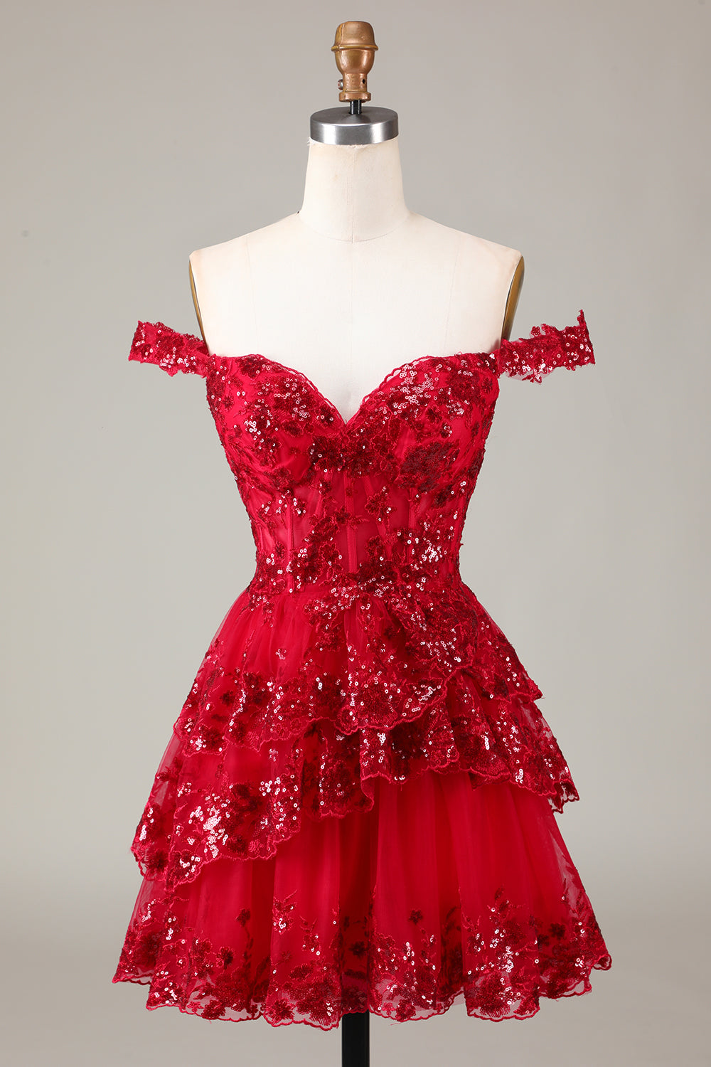 SHIMMERY GOLD CORSET LACE A-LINE HOMECOMING DRESS