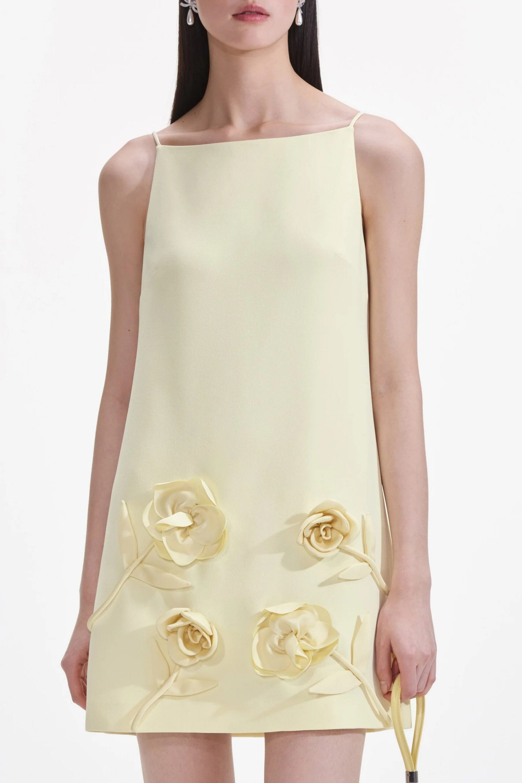 Yellow_Crepe_Flower_Mini_Dress_3 YELLOW CREPE FLOWER MINI DRESS FOR PARTY