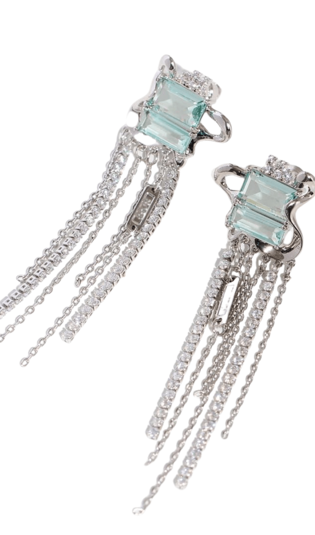 ZIRCON TASSEL DROP EARRINGS FOR WEDDING PARTY