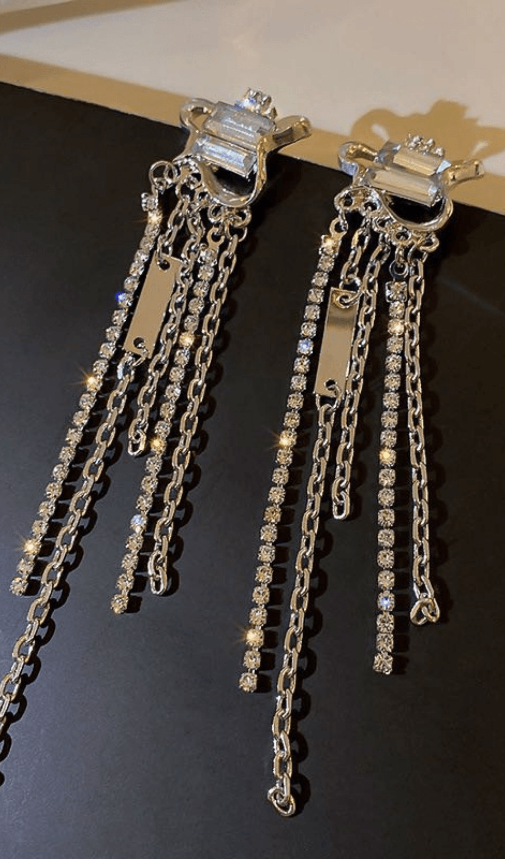 ZIRCON TASSEL DROP EARRINGS FOR WEDDING PARTY