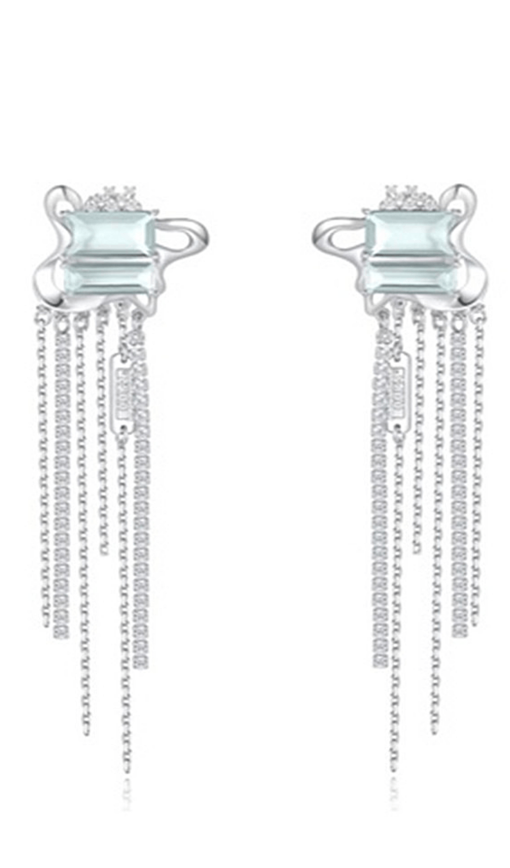 ZIRCON-TASSEL-EARRINGS ZIRCON TASSEL DROP EARRINGS FOR WEDDING PARTY