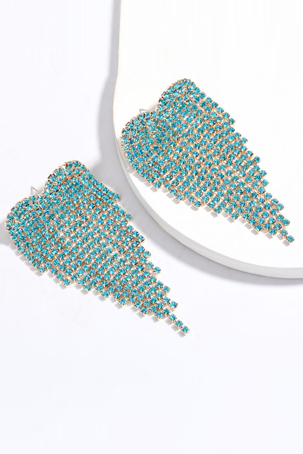 GLAM PINK CRYSTAL DROP EARRINGS FOR PARTY
