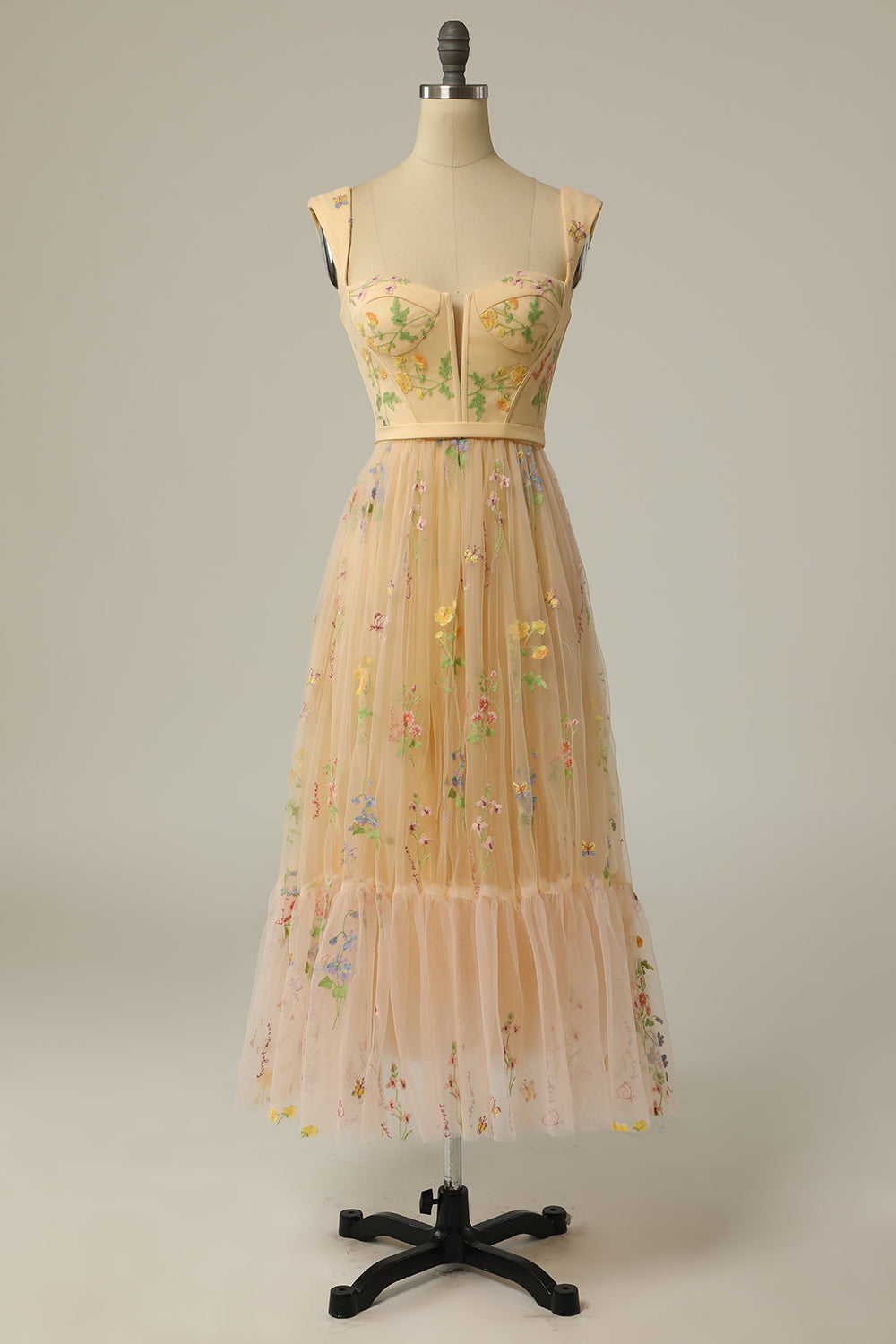 LIGHT PURPLE EMBROIDERED A-LINE SWEETHEART PROM DRESS