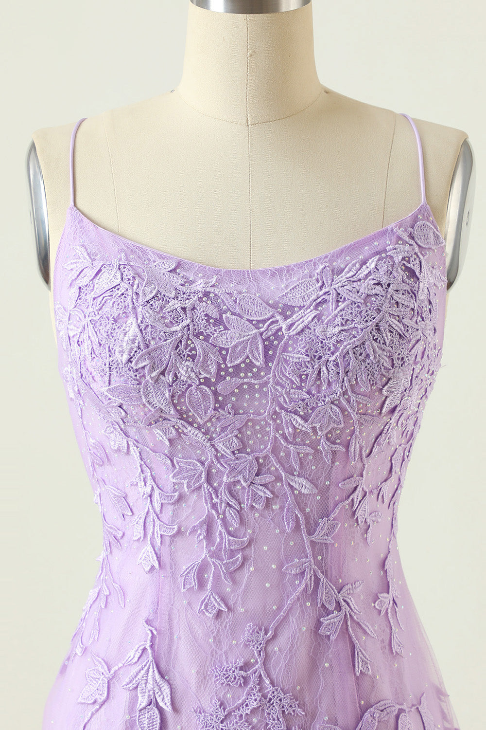 PURPLE BACKLESS BODYCON HOMECOMING DRESS WITH APPLIQUES