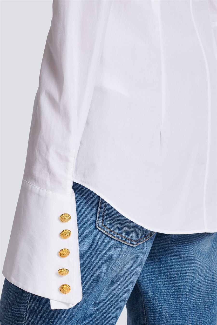 GOLD BUTTON FITTED SHIRT - ZAHRA, OFFICE WEAR