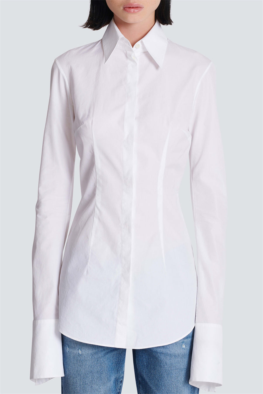 GOLD BUTTON FITTED SHIRT - ZAHRA, OFFICE WEAR