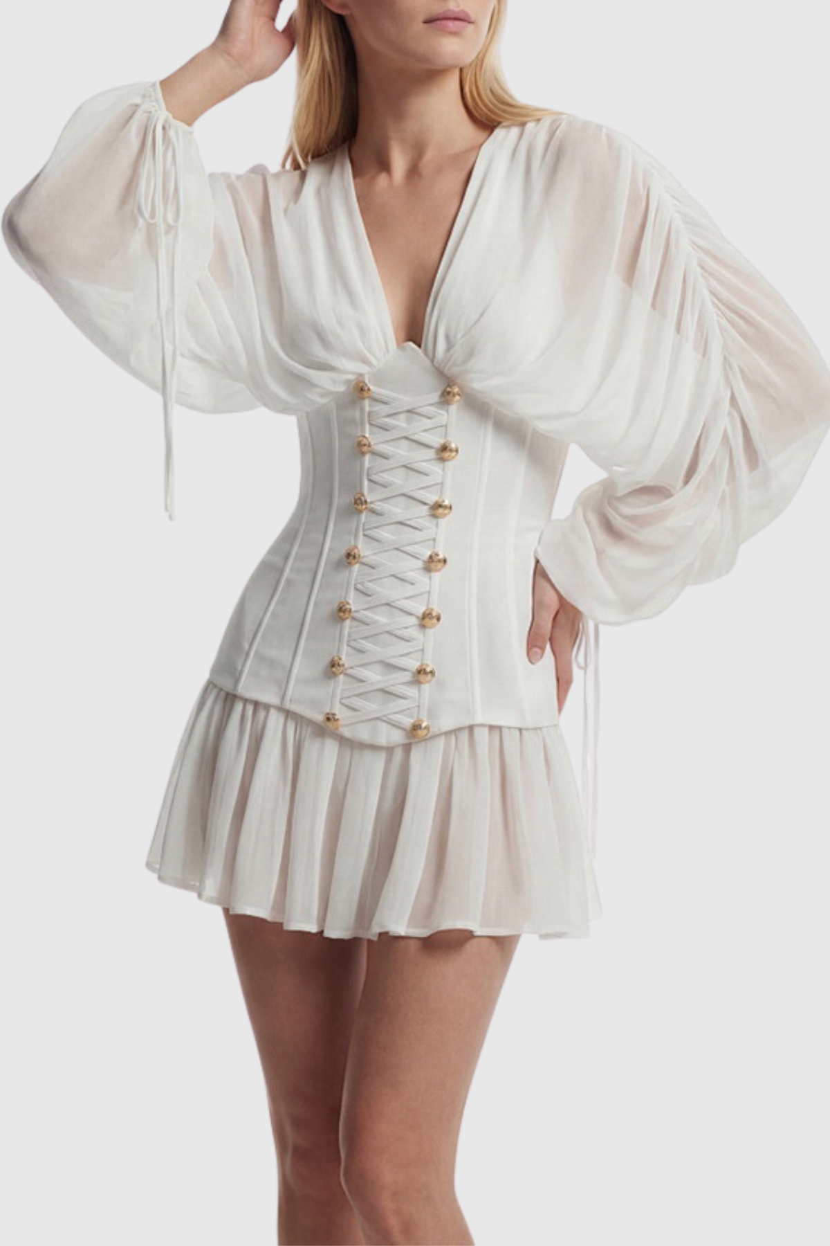 ZORION CORSET MESH MINI DRESS FOR PARTY