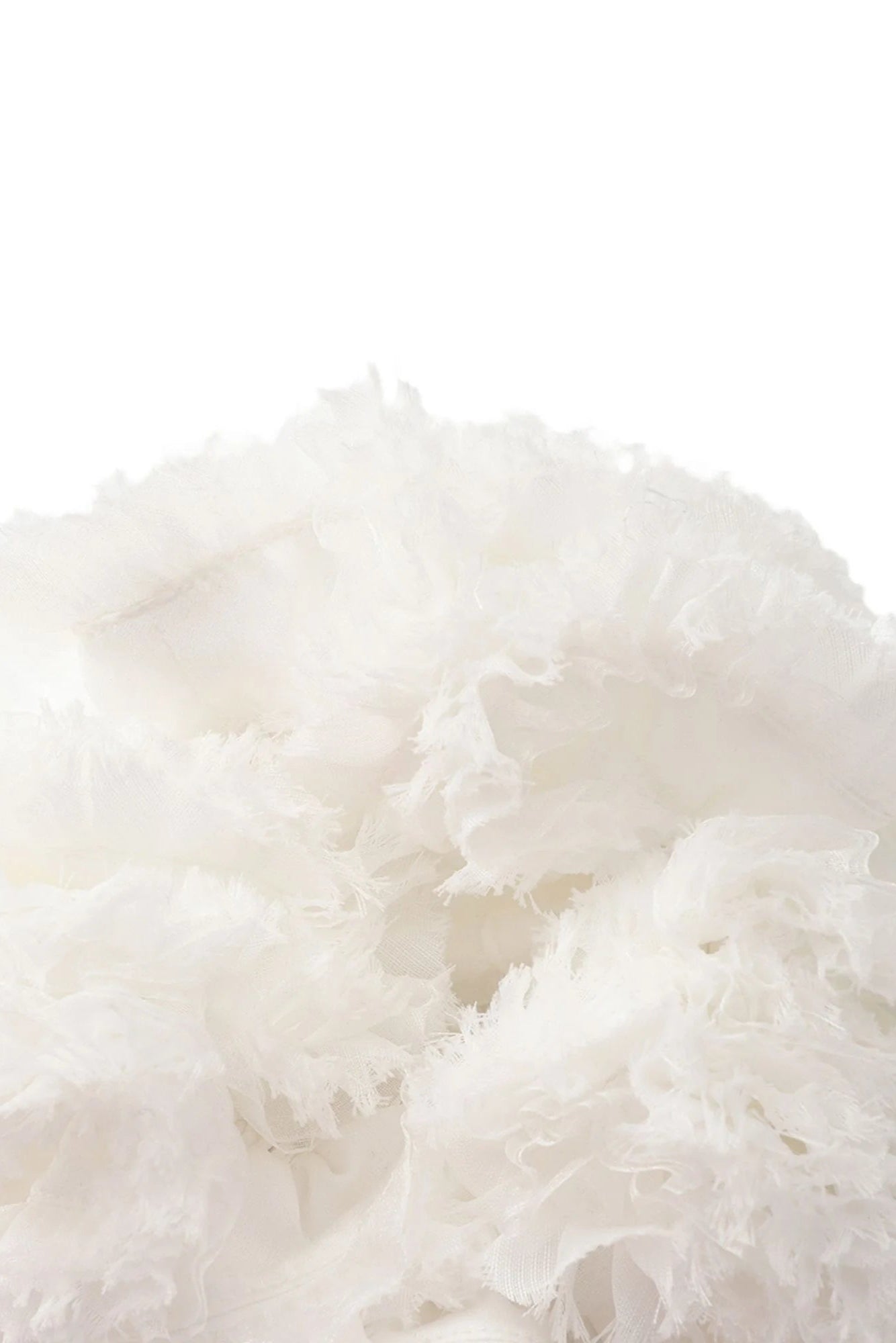 SHERRY FLOWER STRAPLESS PUFFY MINI DRESS WHITE