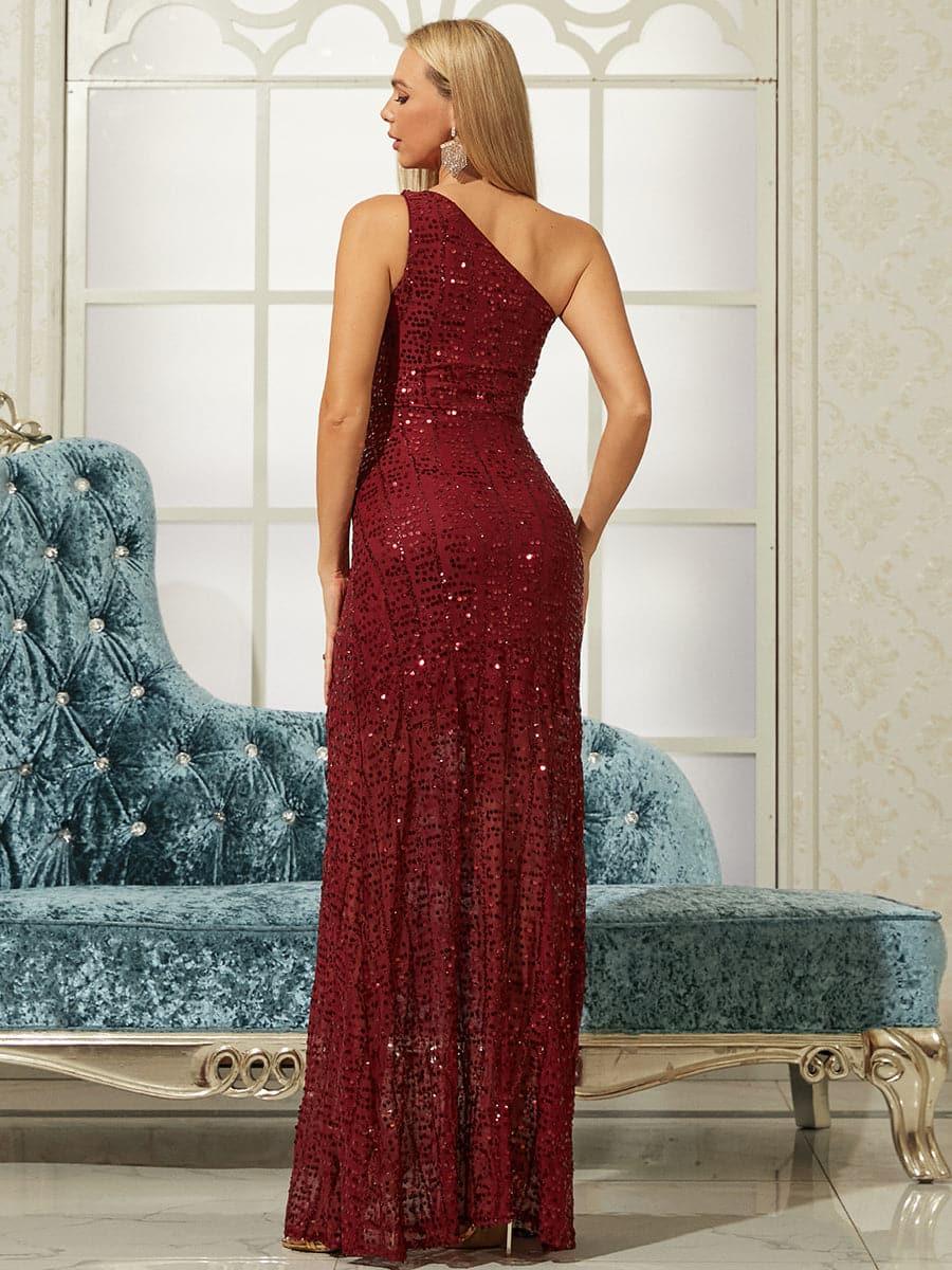 a0f26b0b ONE SHOULDER SEQUIN MAXI PROM DRESS