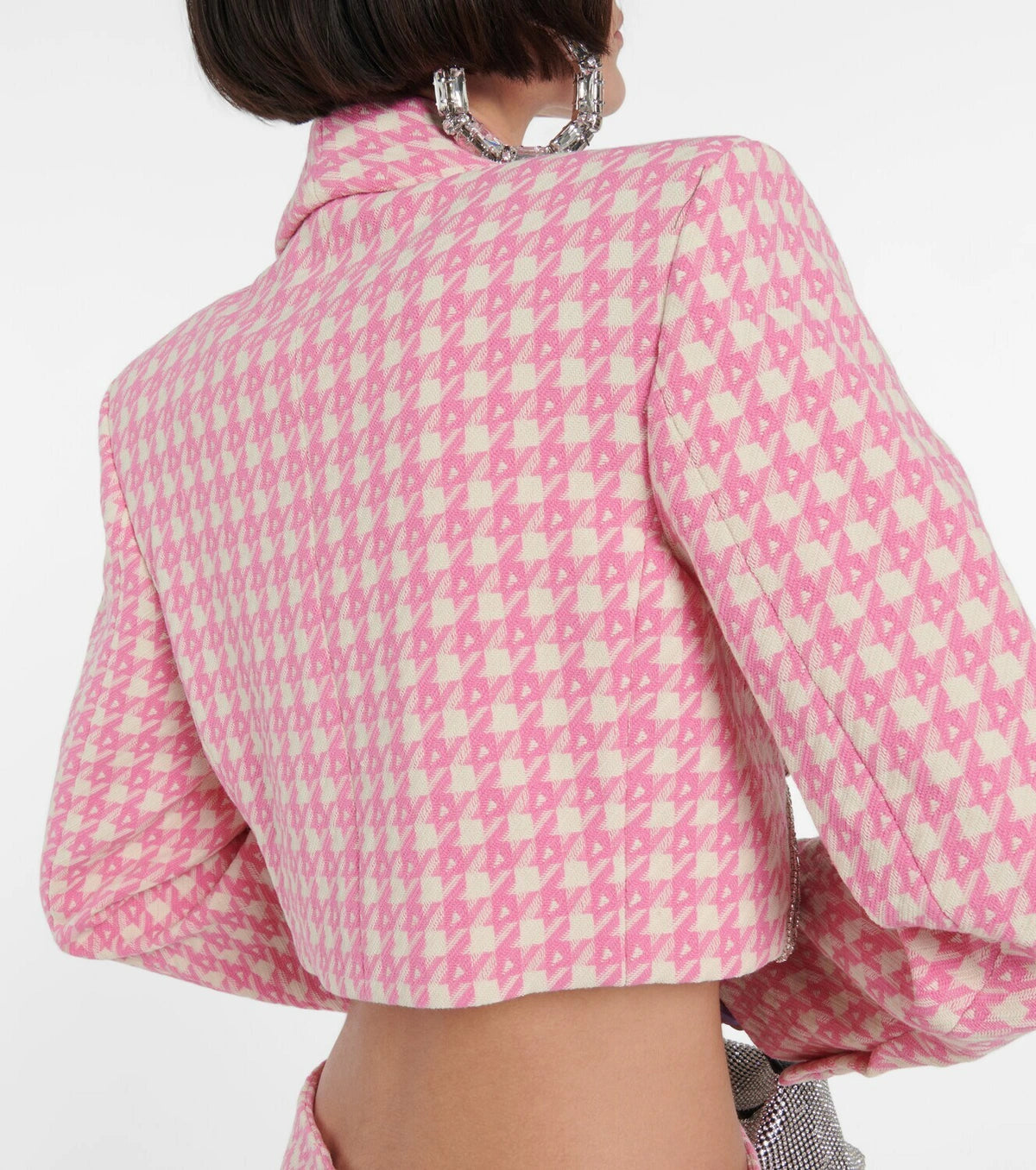 HELEN PINK CHECKED WOOL BLAZER SET