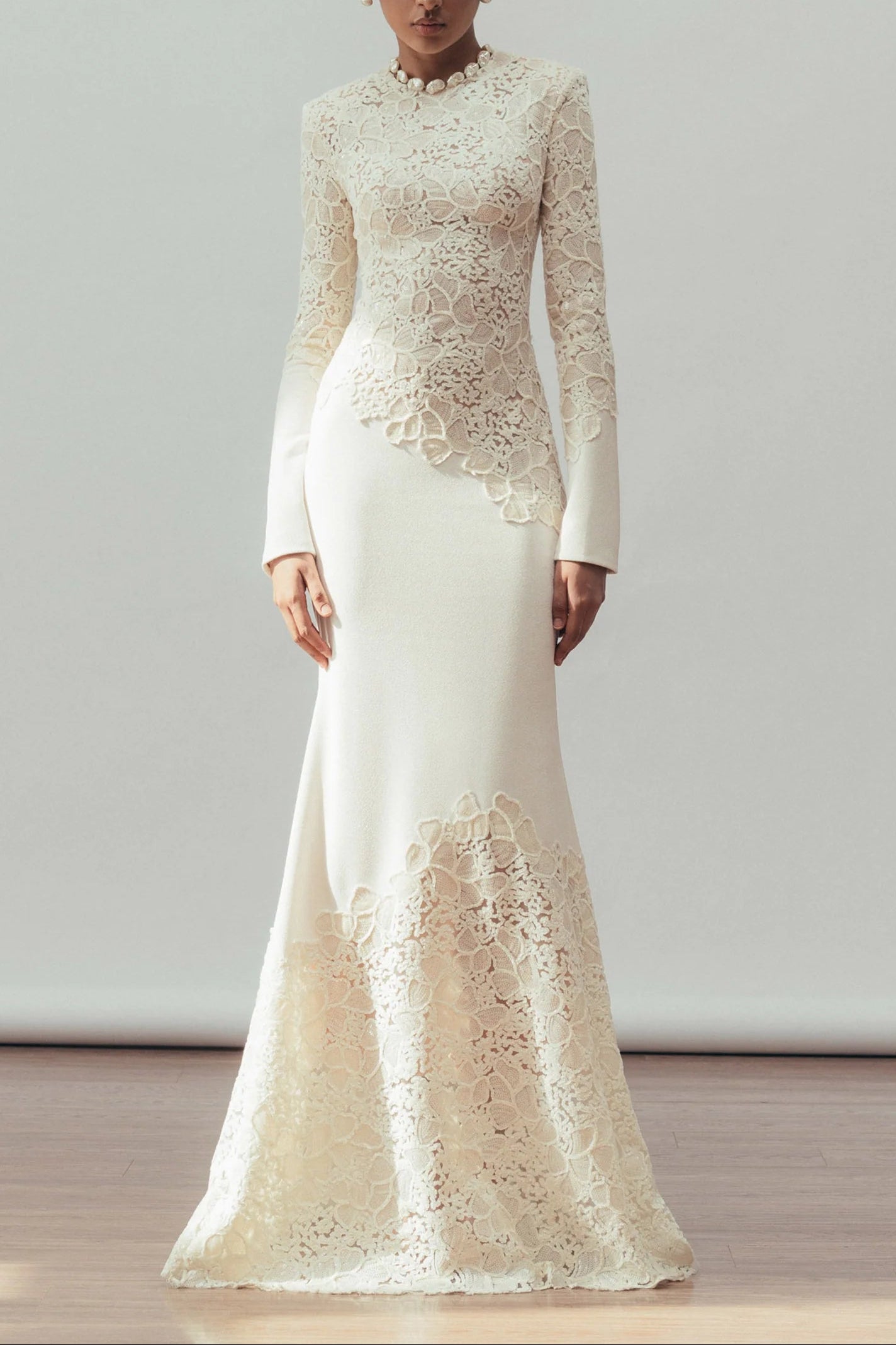 JOANNA WHITE EMBROIDERED MAXI DRESS, LONG SLEEVE