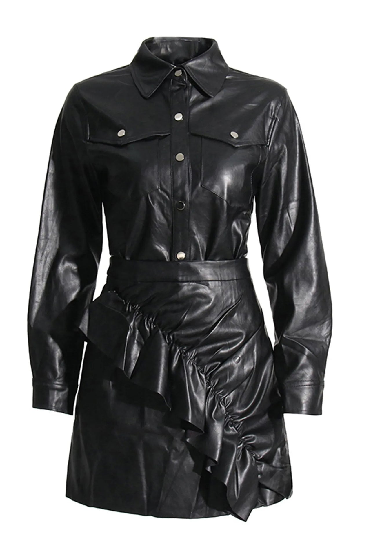 ELEGANT LEATHER SKIRT SET FOR WOMEN