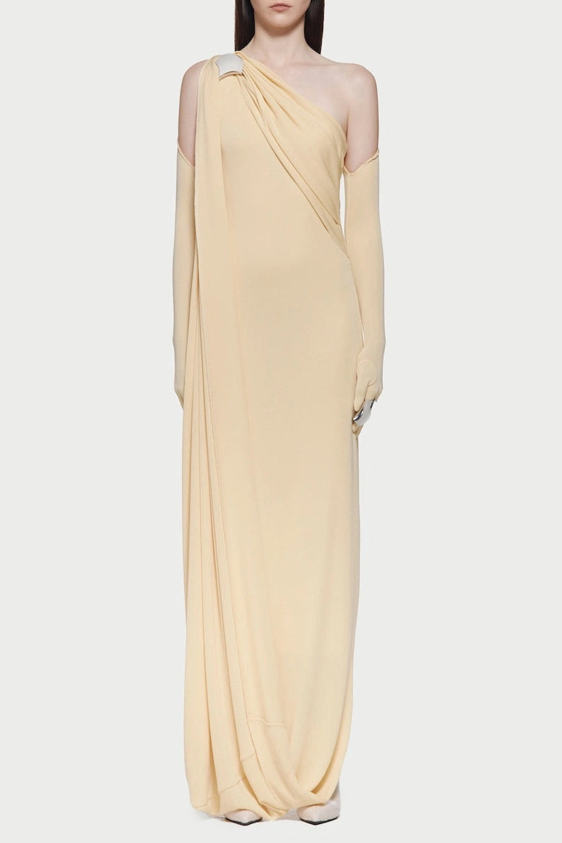 XAVIERA YELLOW ONE-SHOULDER BACKLESS MAXI DRESS