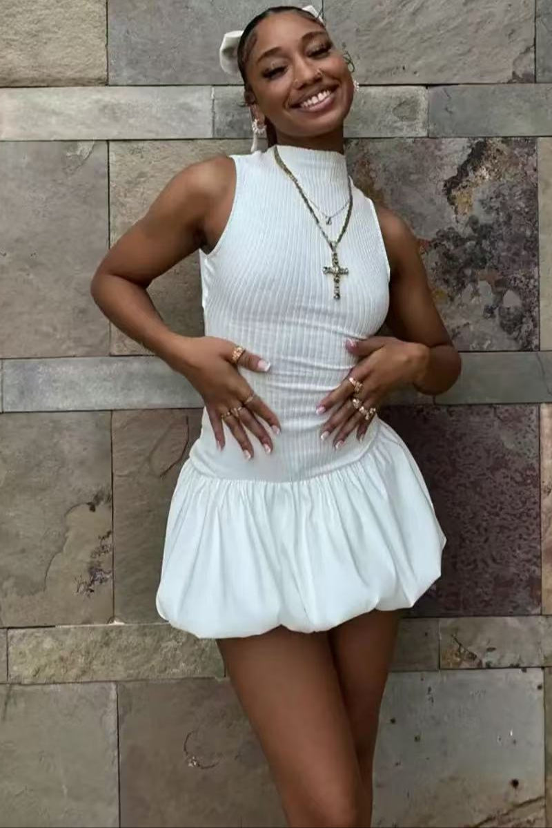 BACKLESS BUBBLE MINI DRESS FOR PARTY