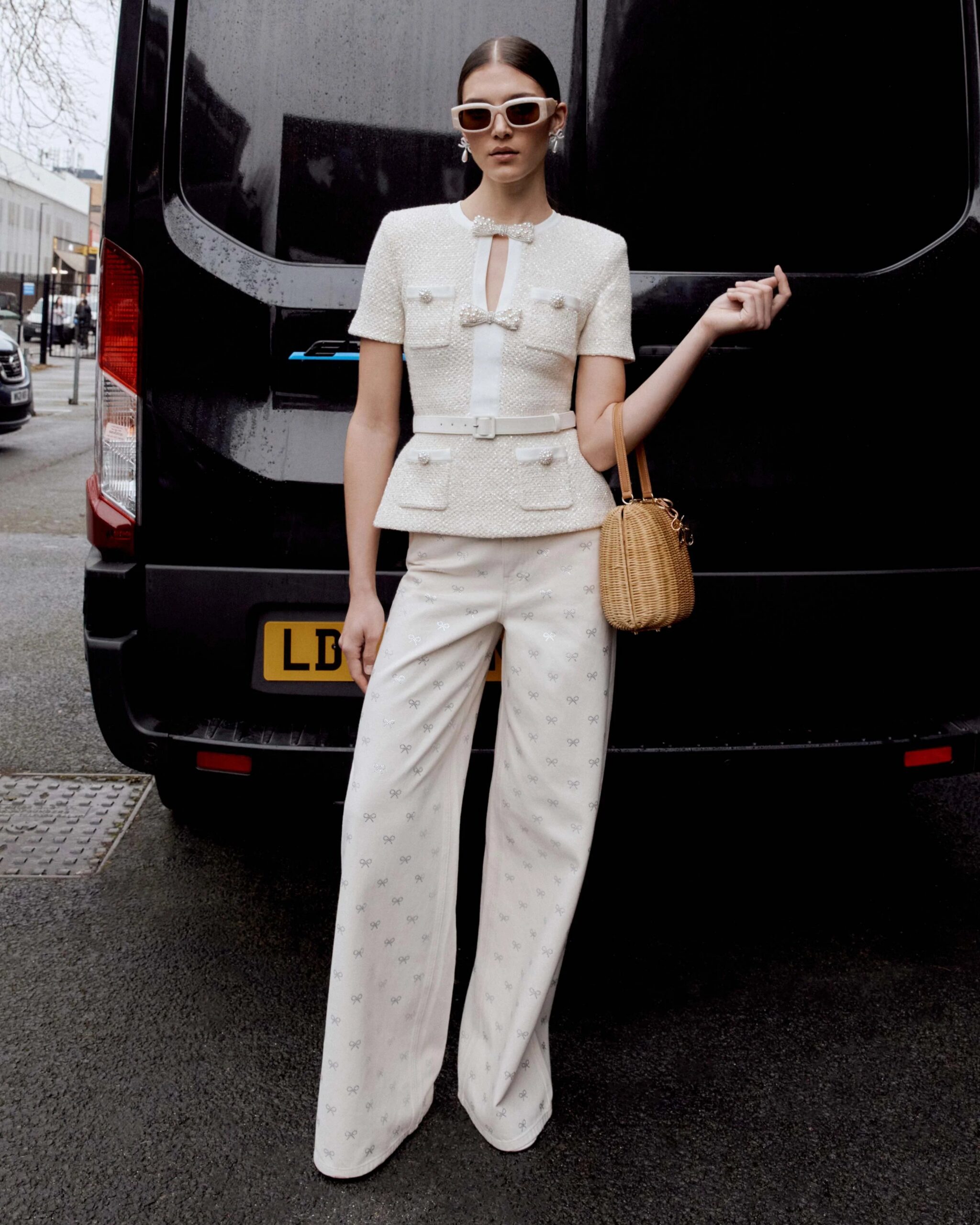 VICKY CREAM SEQUIN KNIT TOP FOR PARTY
