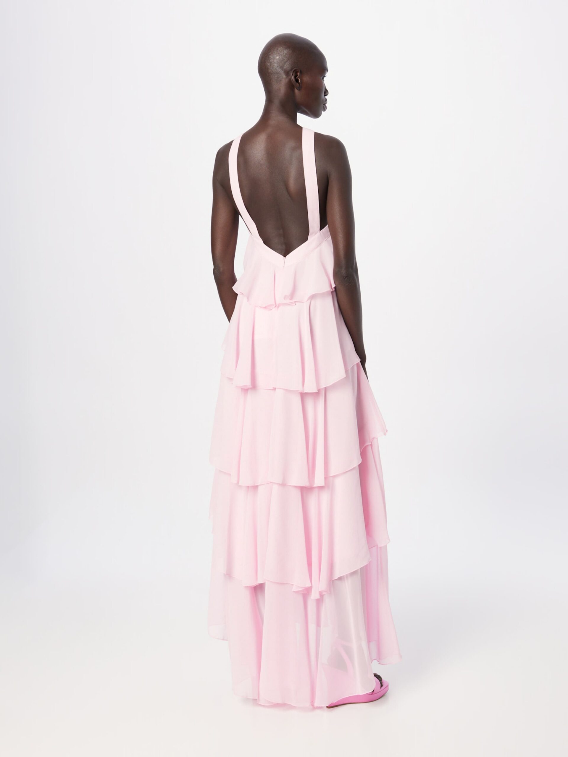 LAYER NECKHOLDER MAXI DRESS PINK FORMAL