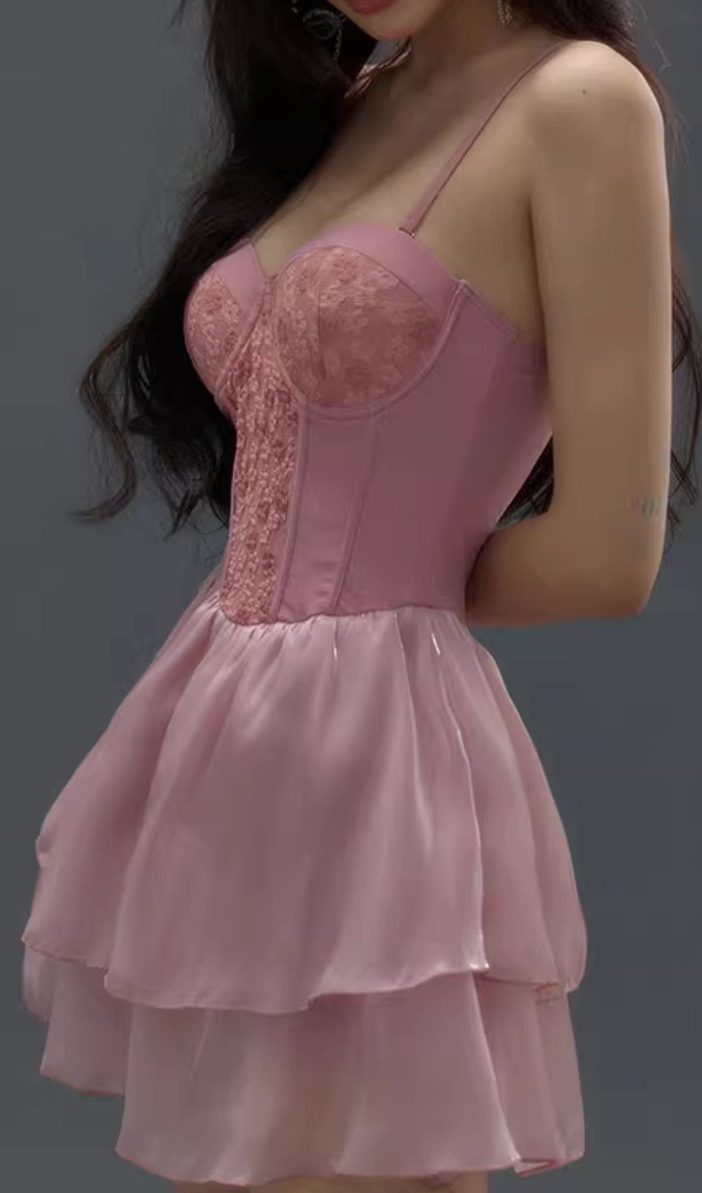 DANIKA PINK FLORAL RUFFLE BEACH SWIMDRESS
