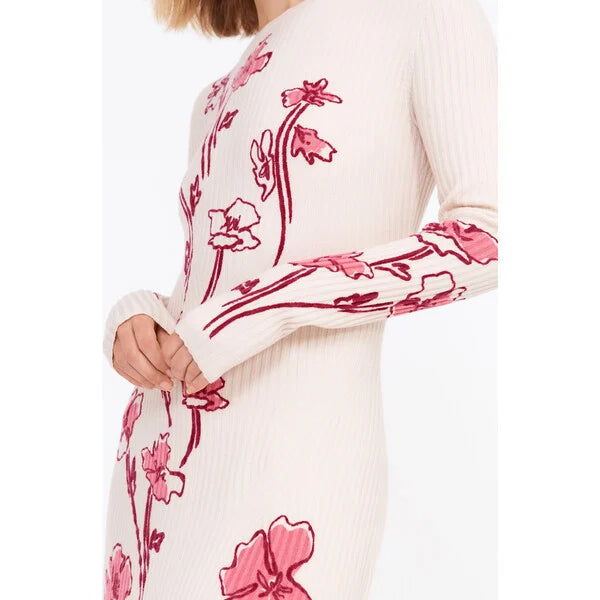 ECRU MULTI STRETCH KNIT MAXI DRESS, BODYCON