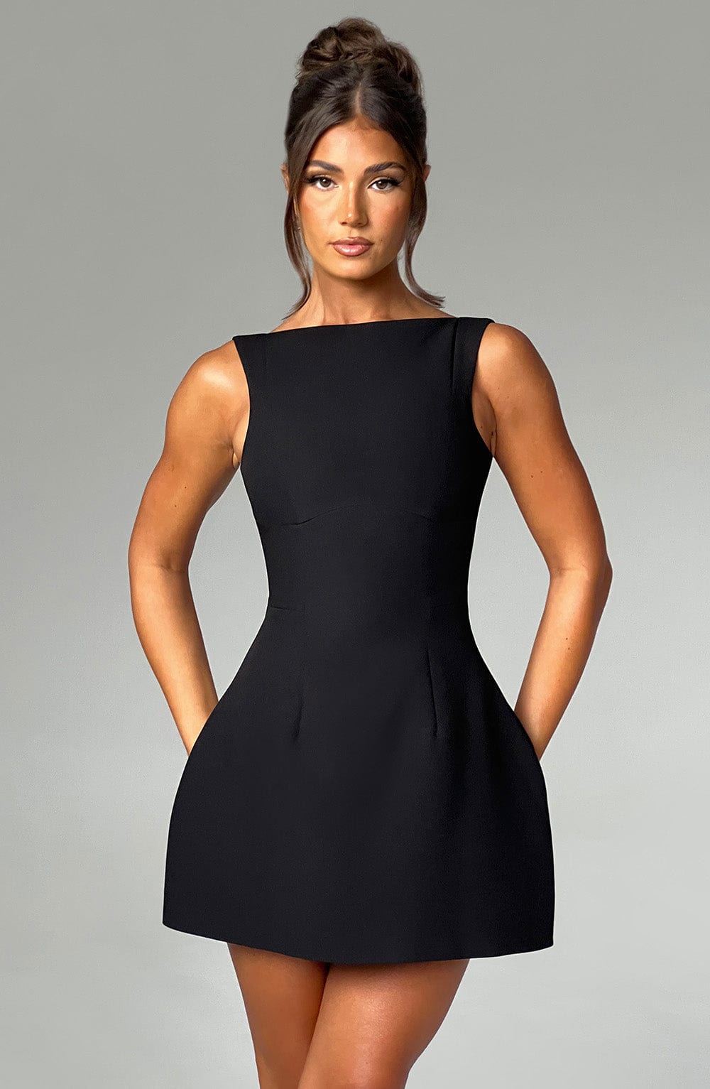 ALANA MINI DRESS, BLACK - SLEEVELESS COCKTAIL