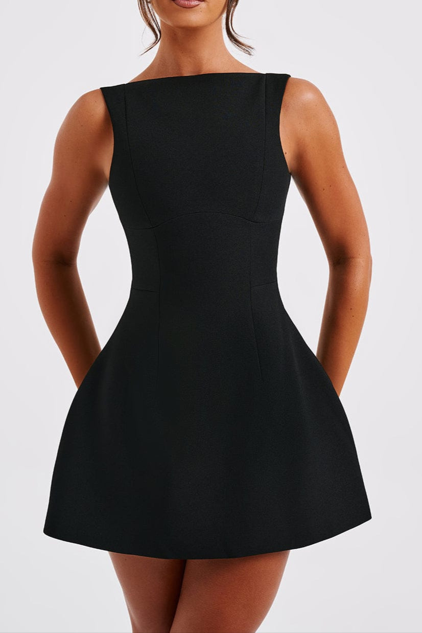 ALANA MINI DRESS, BLACK - SLEEVELESS COCKTAIL