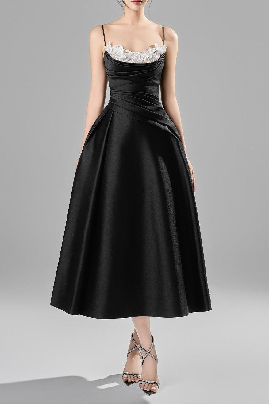 ALESS FIT & FLARE TAFFETA MIDI DRESS