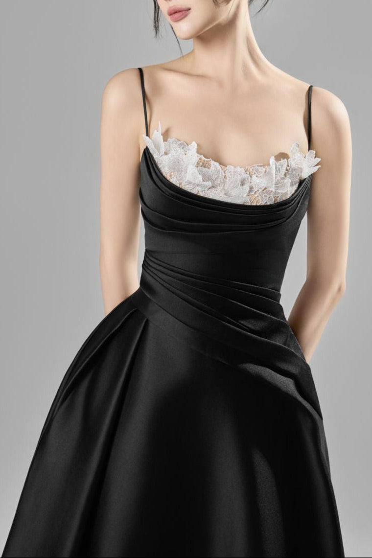 ALESS FIT & FLARE TAFFETA MIDI DRESS