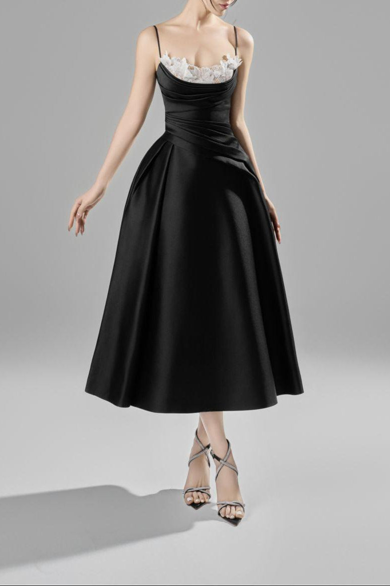 ALESS FIT & FLARE TAFFETA MIDI DRESS