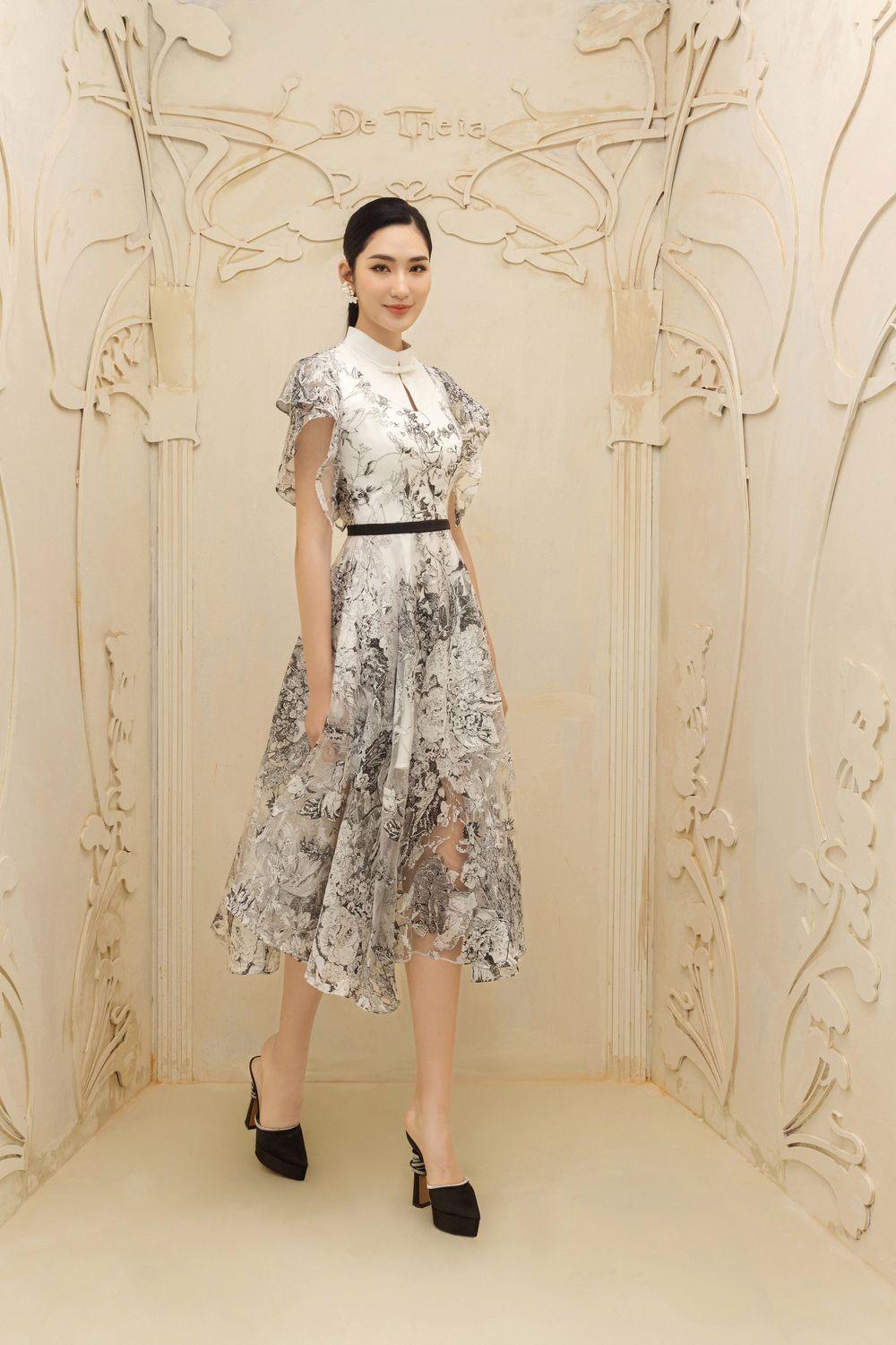 AMÉLIE A-LINE ORGANZA MIDI RUFFLE SLEEVE DRESS