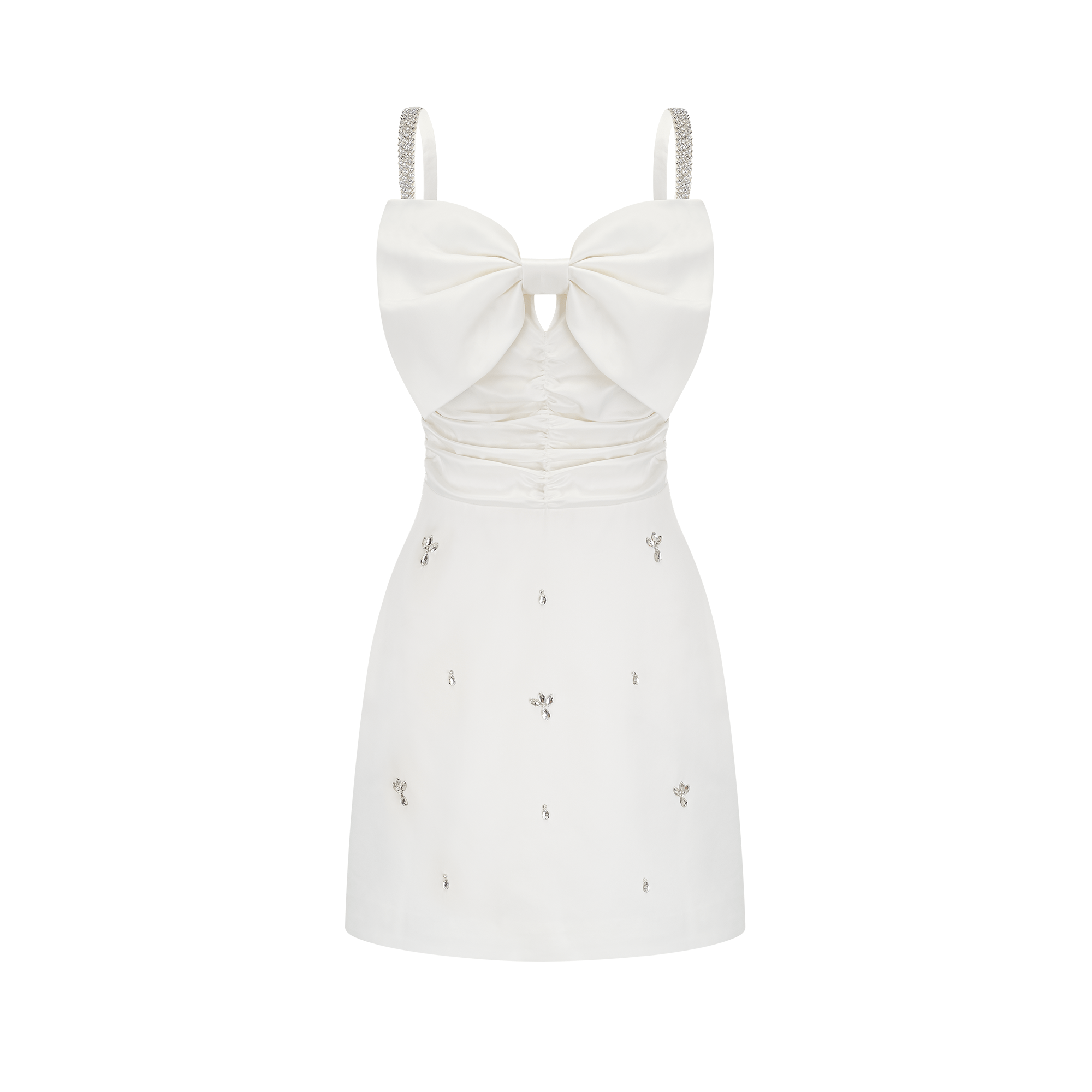 WHITE ANASTASIA MINI DRESS FOR COCKTAIL PARTY