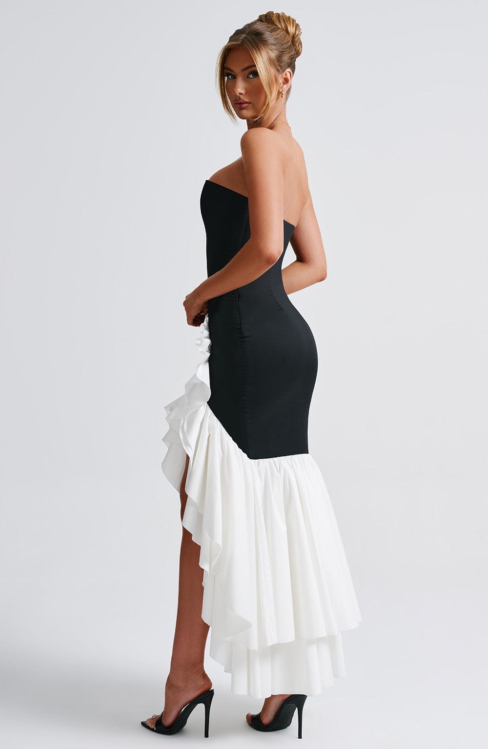 ANGELINA MAXI DRESS - BLACK/WHITE