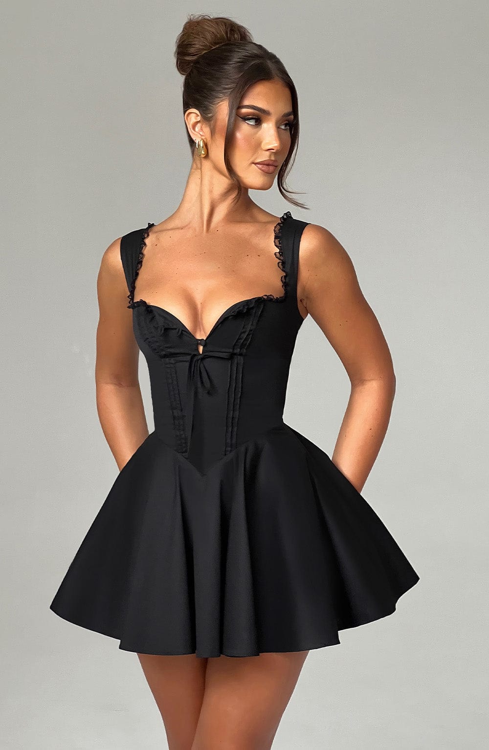 ANTONELLA MINI DRESS BLACK - BODYCON PARTY OCCASION