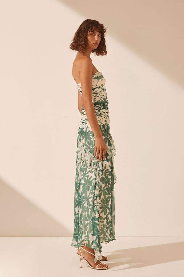 ANTONIA PRINTED STRAPLESS MAXI DRESS FOR WEDDING
