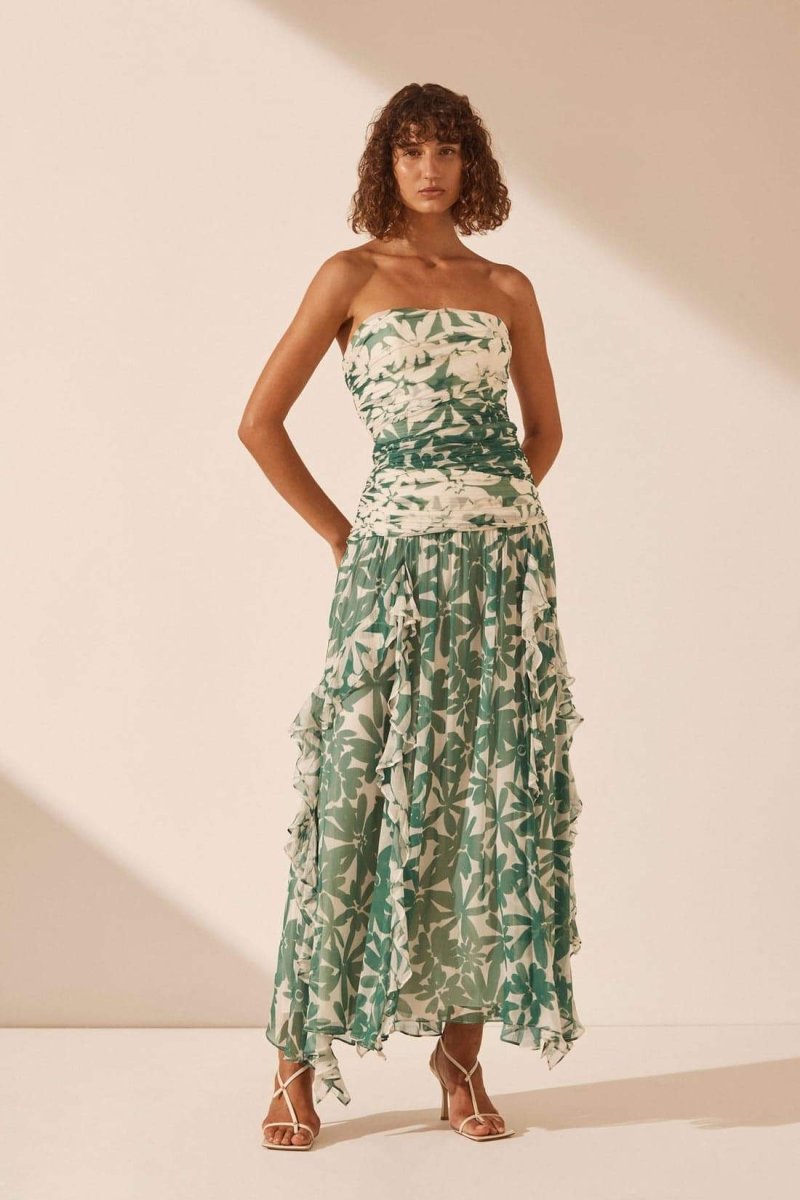 antonia-printed-strapless-gathered-maxi-dress-sd00605292837-green-s-sunfere-954240 ANTONIA PRINTED STRAPLESS MAXI DRESS FOR WEDDING